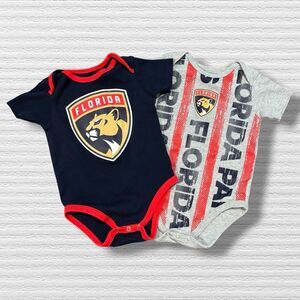 NHL Florida Panthers Baby Bodysuit Lot 2pc Short Sleeve 6-9M